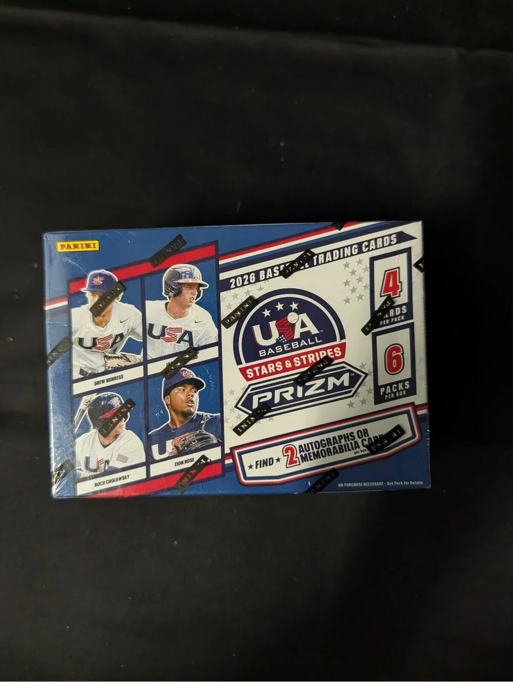 2026 Panini Prizm USA Baseball Stars & Stripes Trading Card Box - 24 Total Cards